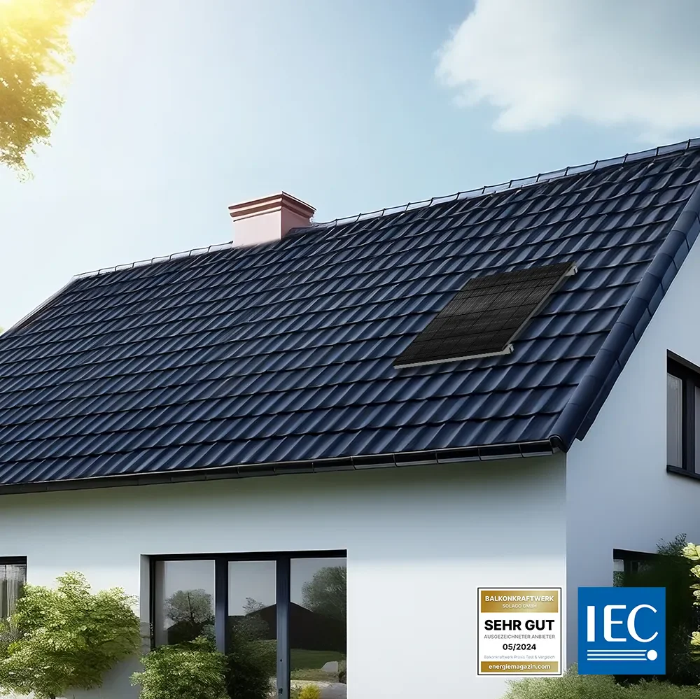 Balkonkraftwerk Halterung für das Schrägdach - Set für ein Solarmodul - Image 3