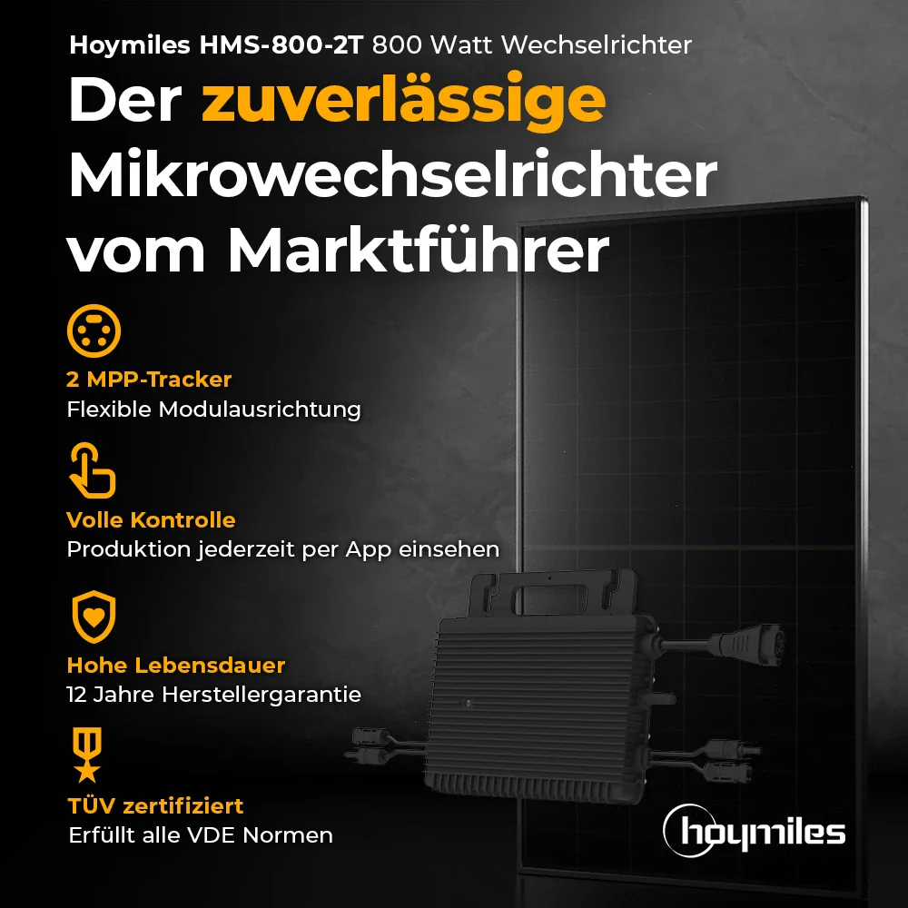 Balkonkraftwerk 1000W/800W - Komplettset Flachdach/Boden - Image 4